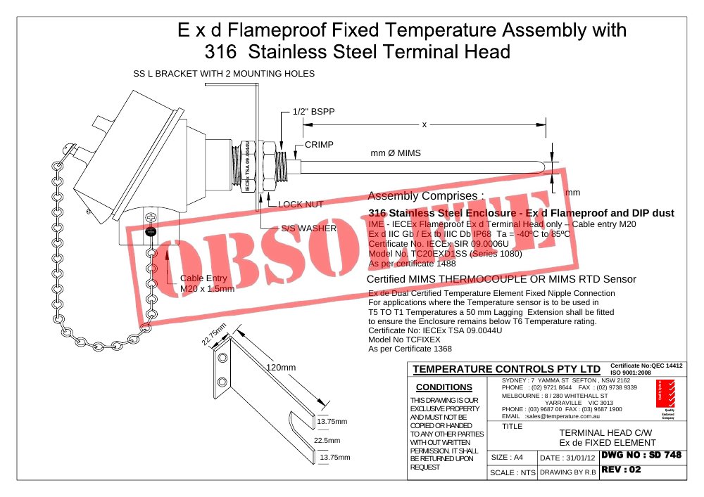 First page of SD 748 - OBSOLETE