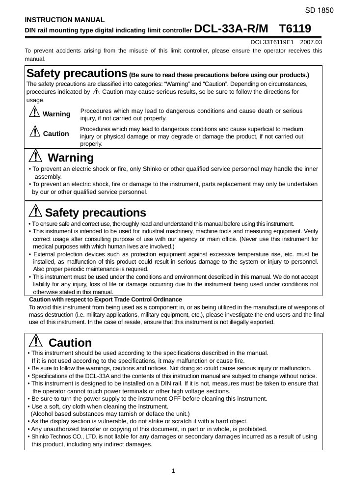 First page of