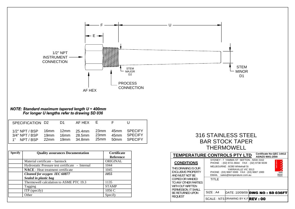First page of SD 036FT