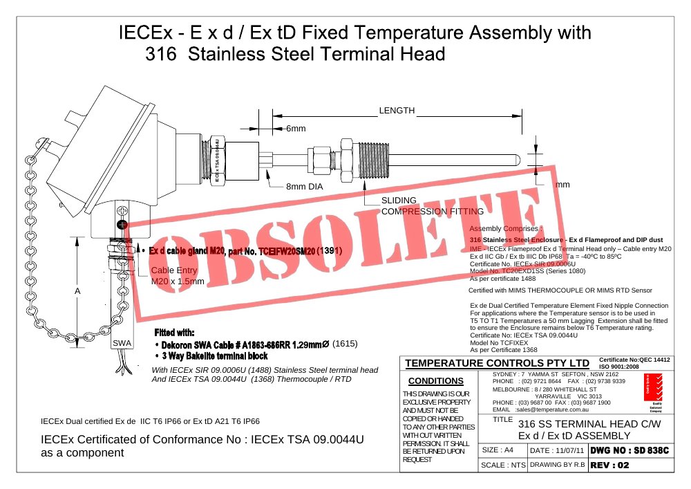 First page of SD 838C - OBSOLETE