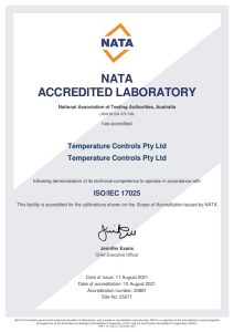 First page of NATA Accreditation Certificate