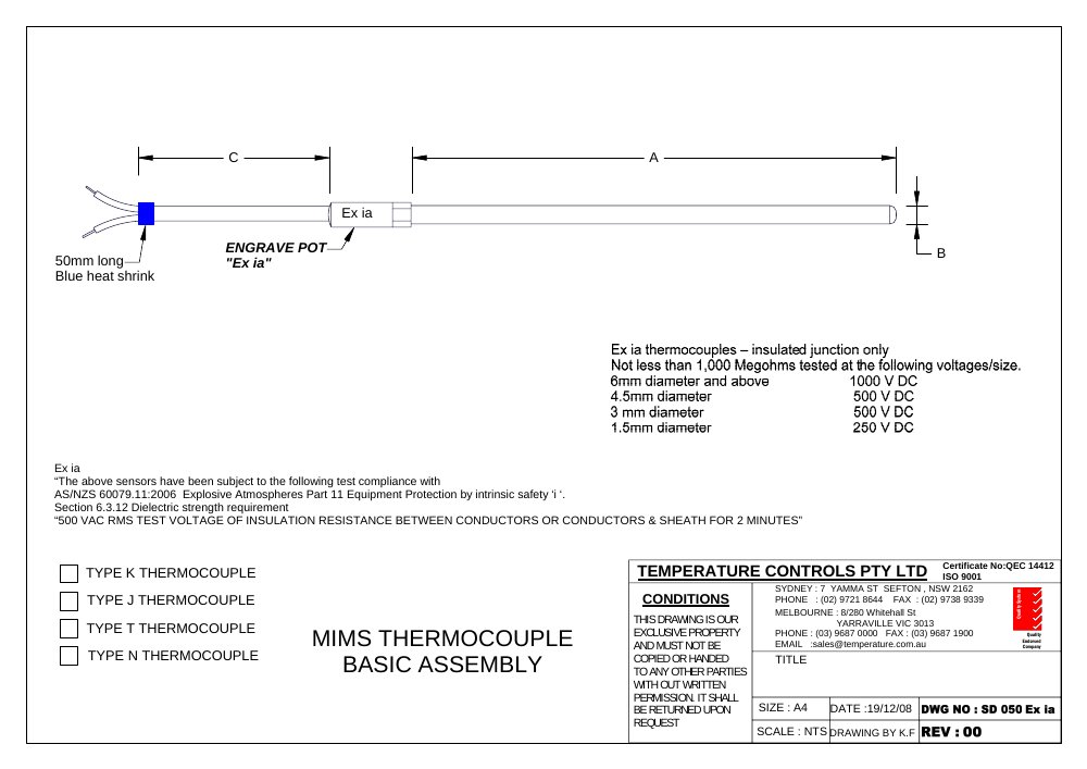 First page of SD 050 Ex ia