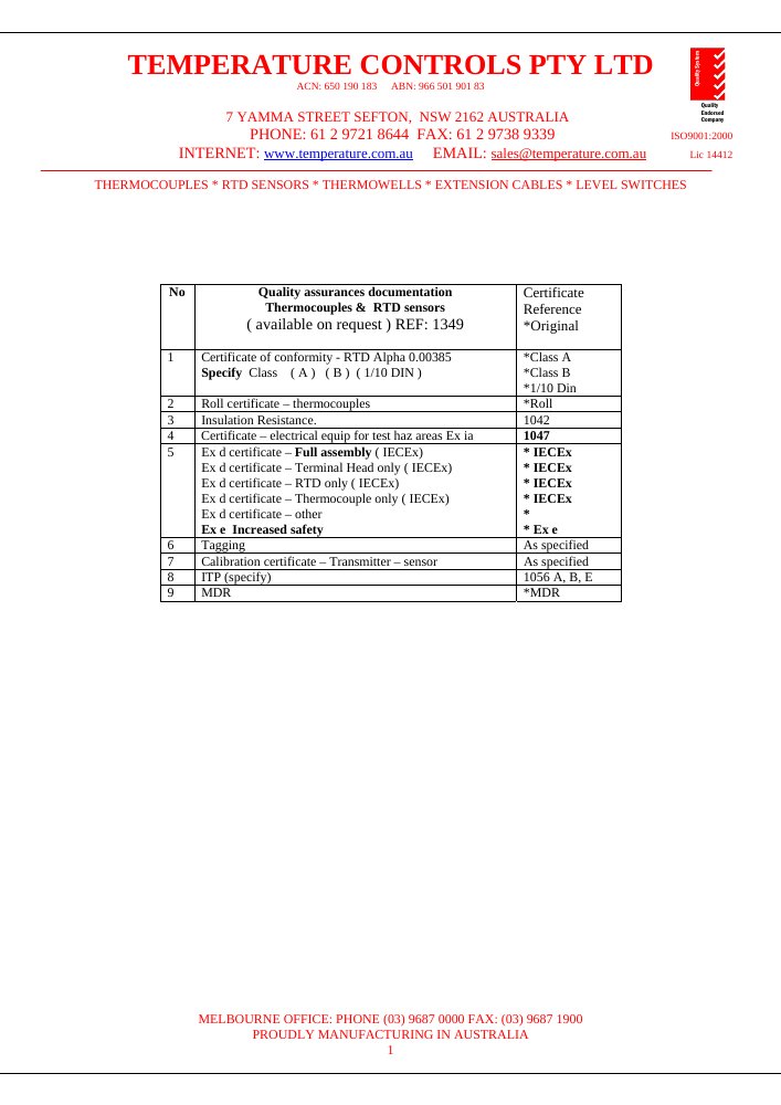First page of