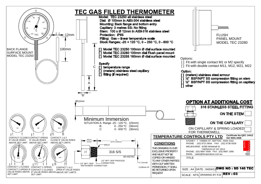 First page of SD 140TEC