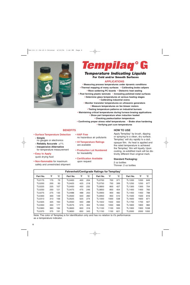 First page of Tempilaq