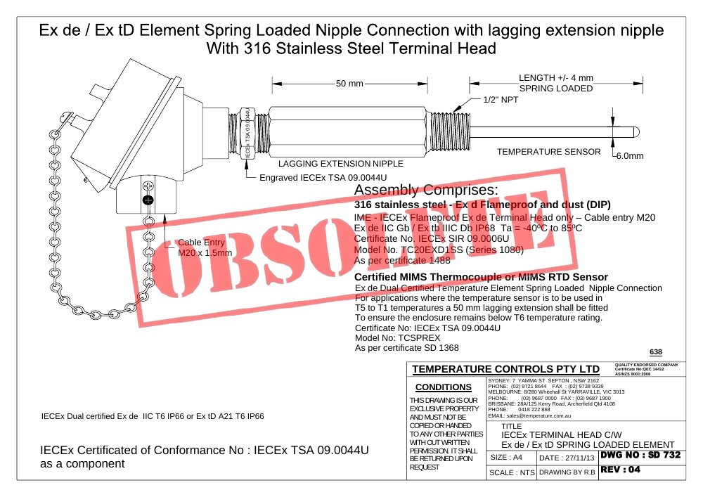 First page of SD 732 - OBSOLETE