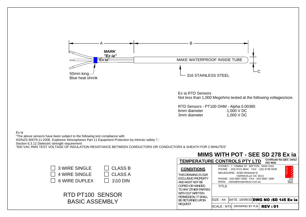 First page of SD 145 Ex ia